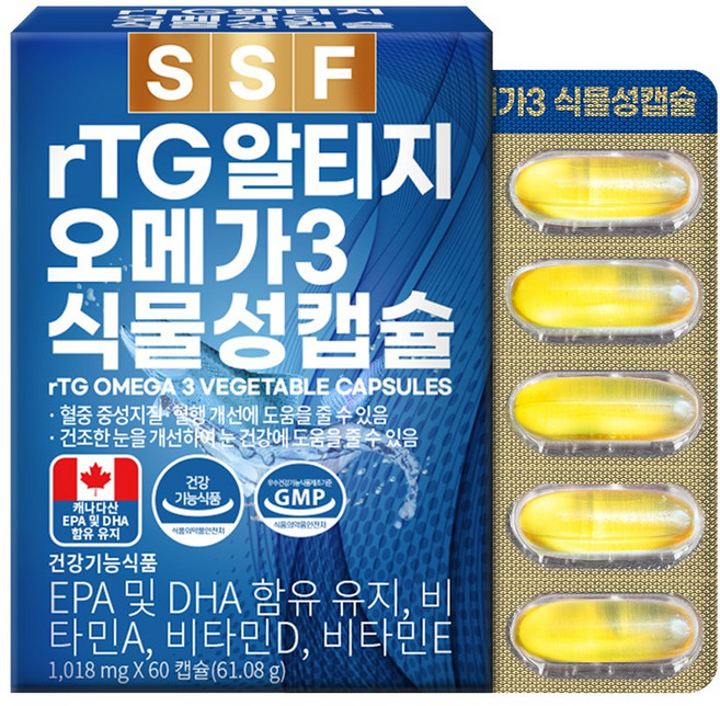 순수식품 rTG 알티지 오메가3 1000mg, 60정, 1개