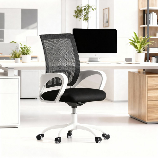 Takata 편안한 메쉬 사무용 의자 학생용 공부 의자 WY4, 검정색