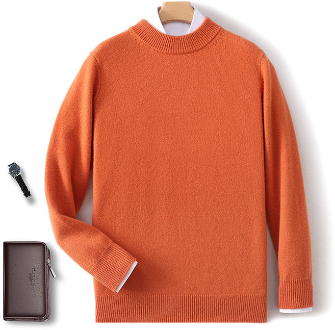 羊毛衫男100純羊毛新款半高領秋冬打底衫青年時尚保暖羊絨針織衫