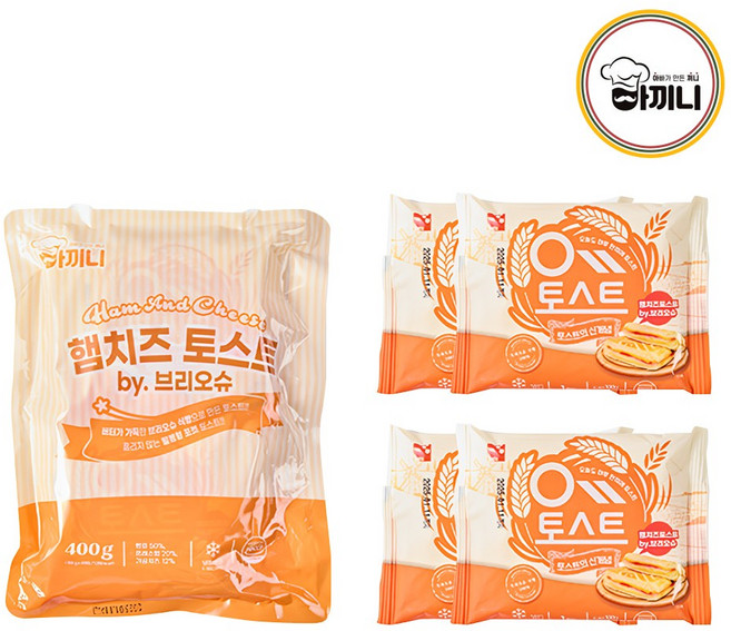 [TV홈쇼핑정품 찜케어] 아끼니 브리오슈 포켓 토스트 냉동 햄치즈 토스트, 12개, 100g