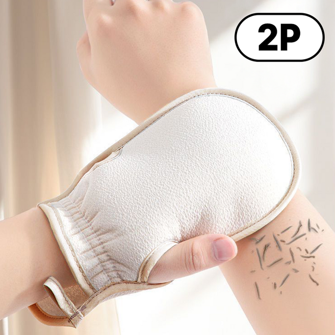 디노르 저자극 부드러운 때밀이 목욕 장갑, 1개, 2개입, 화이트(white)