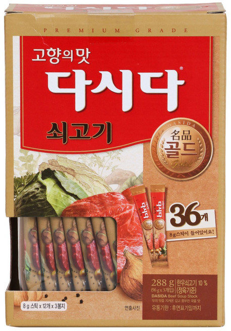 CJ제일제당 다시다 명품 골드 쇠고기 스틱, 288g, 2개