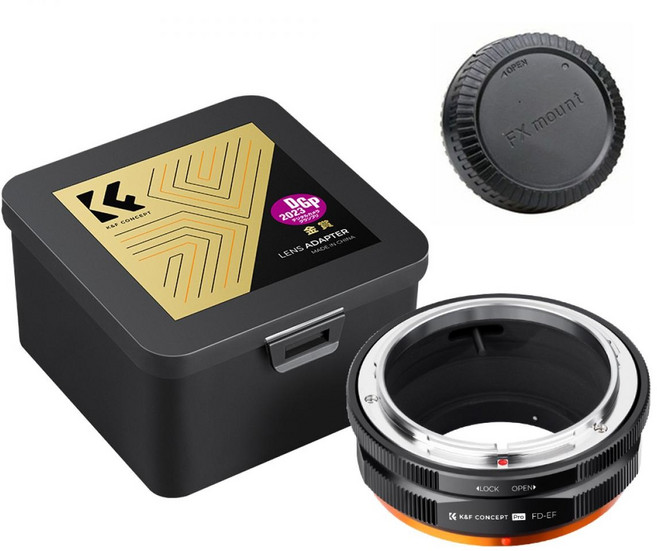 K&F FD-FX PRO 렌즈 변환링 어댑터 / 캐논 FD 렌즈 - 후지 X 바디 /뒤캡포함 /무반사코팅 Canon FD lens on Fuji X PRO adapter + cap, 1개
