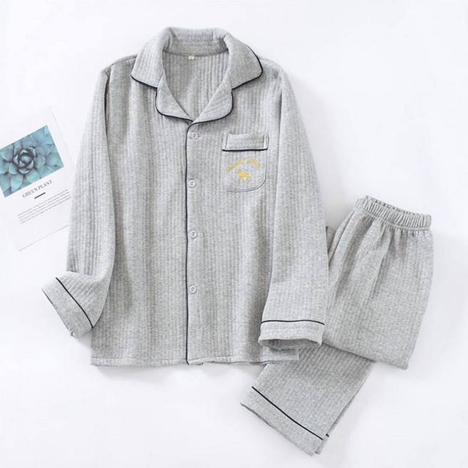 고급 남성 순면 기모 누빔 잠옷 4컬러