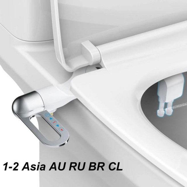 슬림 비데 변기 시트 부착형 비전기식 노즐 조절 수압 분사기 욕실, 색상: 1. 1-2 Asia AU RU BR CL, 1개