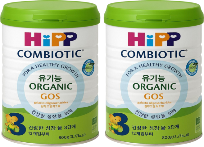 힙 콤비오틱 유기농 분유 3단계, 800g, 2개