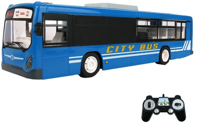 Double E 오픈 문짝 LED 조명 리모컨 시티 버스 현실적인 사운드 시뮬레이션 RC 버스 자동차 자동차 소년, 02 Blue Bus
