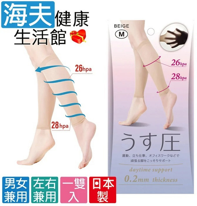 【海夫】百力肢體裝具未滅菌 日本Alphax 極薄彈性壓力小腿套