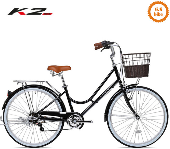 2025 케이투바이크 클래식 여성용자전거 쉘리클래식 24인치 7단 조립구매시 사은품증정, 쉘리클래식 24인치 블랙, 조립+5종사은품, 1개