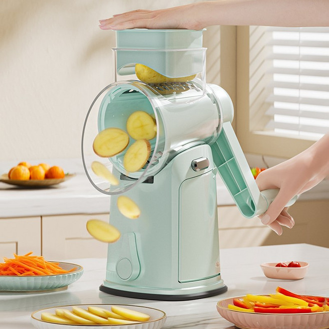 Oyoson 대용량 스피닝 채칼 5종칼날 세트, 1개, 그린 컬러