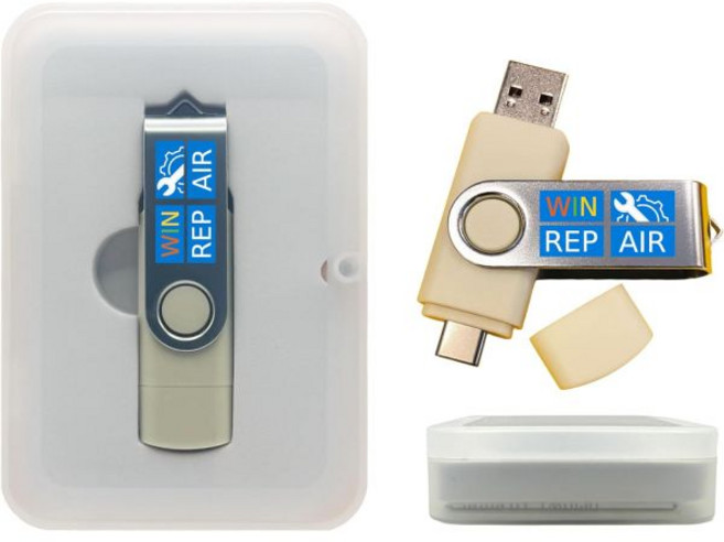 13-in-1 Windows 부팅 가능한 USB 복구 및 재설치 - Windows 11/10/7/XP/2000 USB-A/USB-C WinPE 도구 드라이버 안티바이러스