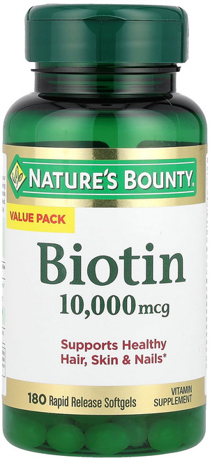 Nature's Bounty Biotin 10 000 mcg 180 Rapid Release Softgels, 10000 mcg, 180 count, 1개