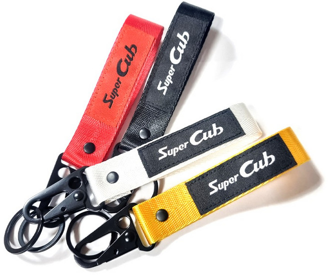 락모터스 혼다 슈퍼커브 호환 스트랩 키링 오토바이키링 키케이스 바이크키링 열쇠고리 키커버, 블랙, 1개