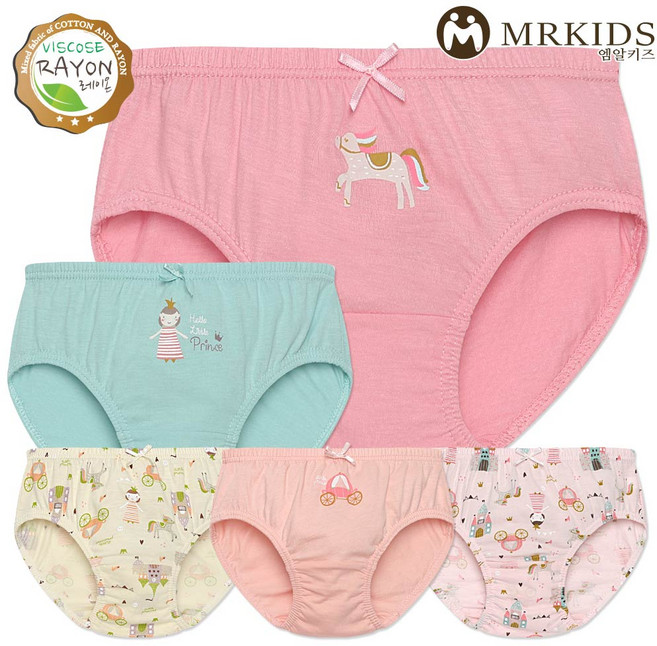 MR키즈 프린세스 여삼각 5매입 아동팬티 아동속옷