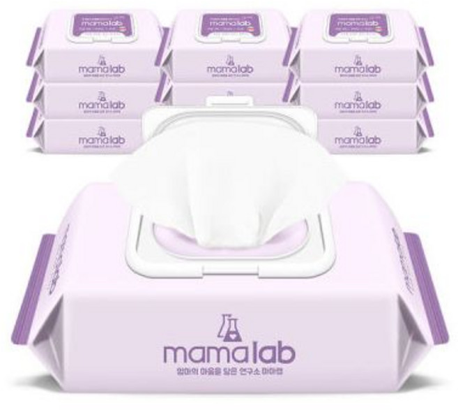 마마랩 올데이 아기물티슈 캡형 120매 10팩, 43g