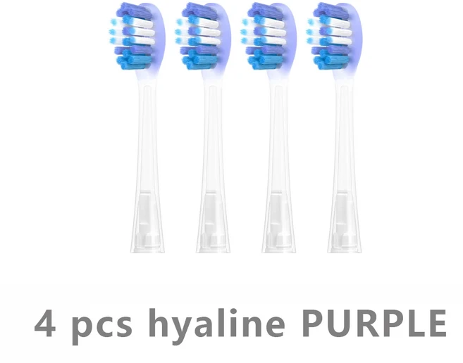 Usmile 모든 시리즈용 칫솔 헤드 Usmile Y1S/Y4/U1/U2/U3/P1/P4 소닉 전동 칫솔 소프트 듀폰 클린 노즐, 01 4 hyaline white