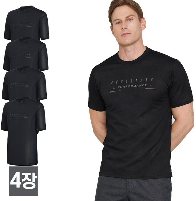 스타일필드 4세트 시원한 스트라이프 쿨링 냉감 기능성 스판 티셔츠 일상복 운동복 아웃도어 상의 JUA325