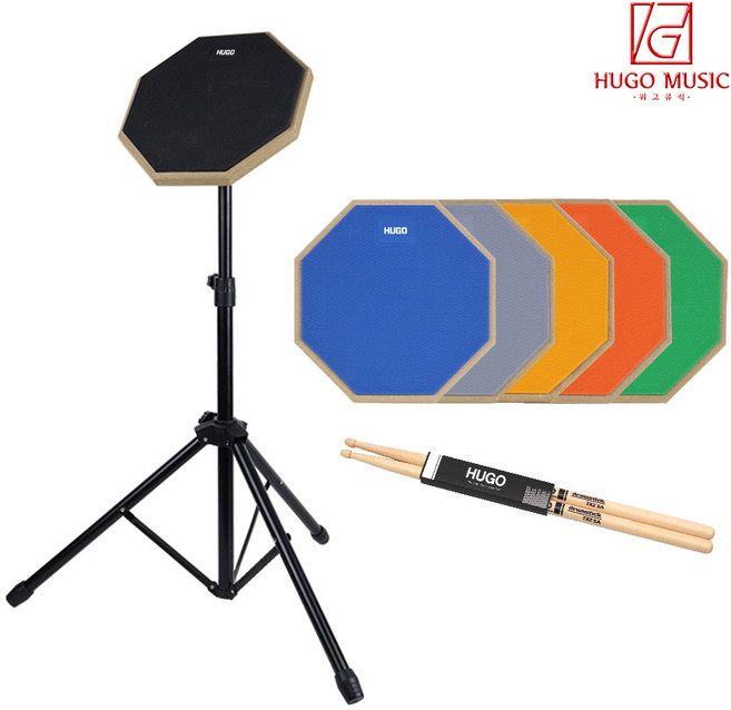 위고뮤직 CT-800 20cm 드럼연습패드 교육용 연습용 드럼패드 풀세트, 그레이, 1개
