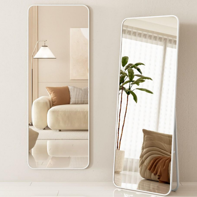 하이피러브 스탠드 부착형 전신거울, 화이트