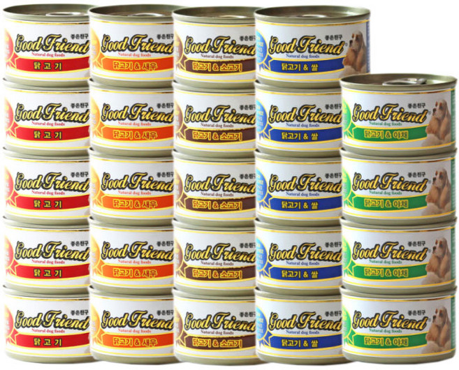 굿프랜드 강아지캔 5종혼합 100g 24개입 (1box), 24개, 닭