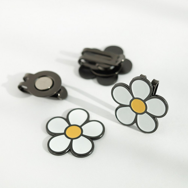 unplug 데이지 골프 볼마크 자석클립, WHITE, 1개