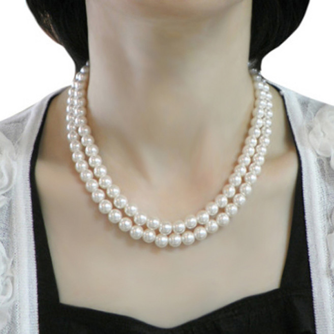 보네어 G35 두줄 진주목걸이 6mm 8mm사이즈 선택형/ 국내산 진주 목걸이