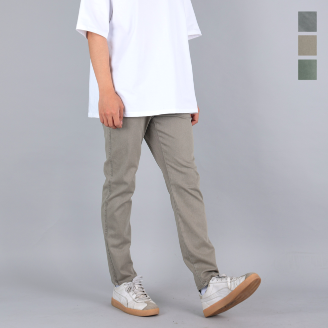 남자 테이퍼드핏 치노팬츠 히든밴딩 초경량 여름 스판 면바지