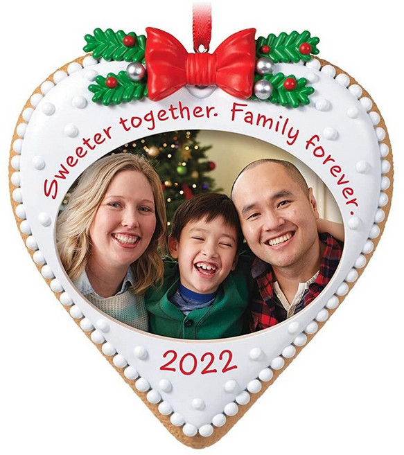 [5] Hallmark Keepsake 크리스마스 장식품 2022년 Family Forever 쿠키 사진 액자 플라스틱, 가족 영원히, 가족 영원히