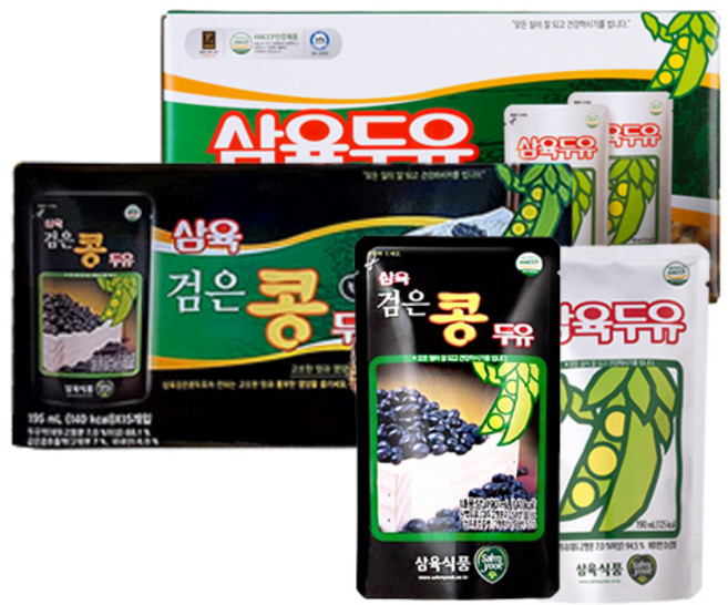 삼육두유 파우치+검은콩 파우치 세트, 40개, 190ml