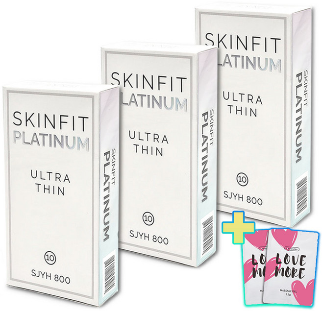 스킨핏 플래티넘 울트라씬 초박형 콘돔, 3개, 10개입