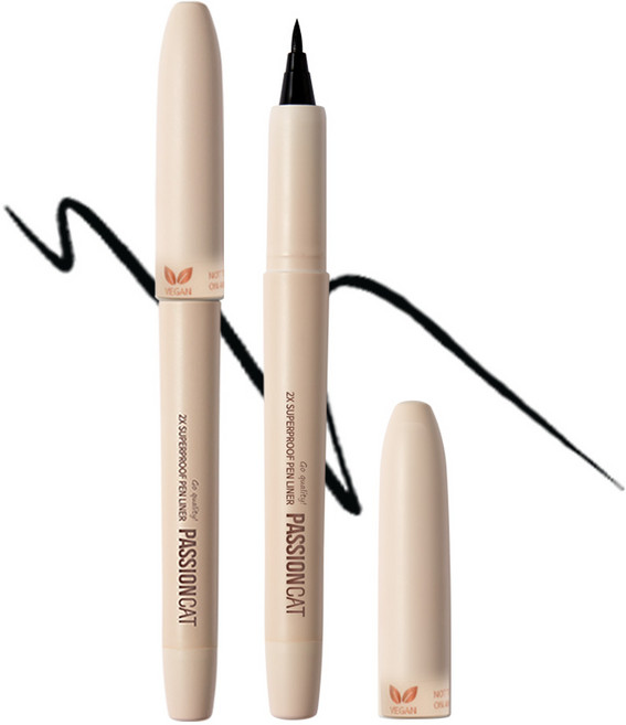 패션캣 2X 슈퍼프루프 펜 라이너, 1호 비건블랙, 1개