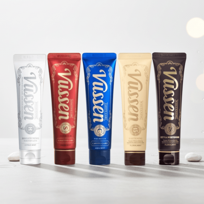 Vussen 韓國亮白牙膏 多重功效 敏感護理 蛀牙防護 清新口氣 80g, 1個, 28 深層亮白牙膏