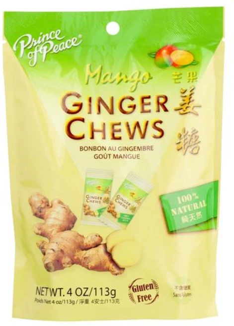 피스 오브 프린스 망고 진저 츄 113.4g – 설탕 생강 – 망고 Prince of Peace Ginger Chews With Mango 4 oz. Chews - 5 Pac, 113g, 1개 - 쿠팡