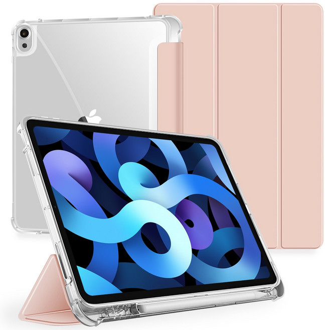 원더글라스 클리어 에어 쉴드 애플펜슬 수납 케이스, 핑크 샌드