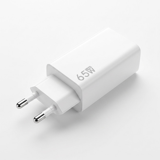 65W 질화갈륨(GaN) PD/PPS 초고속 충전기 2C1A 3포트 USB-C 멀티충전기 노트북 갤럭시 아이폰 아이패드 호환, 흰색, 1개
