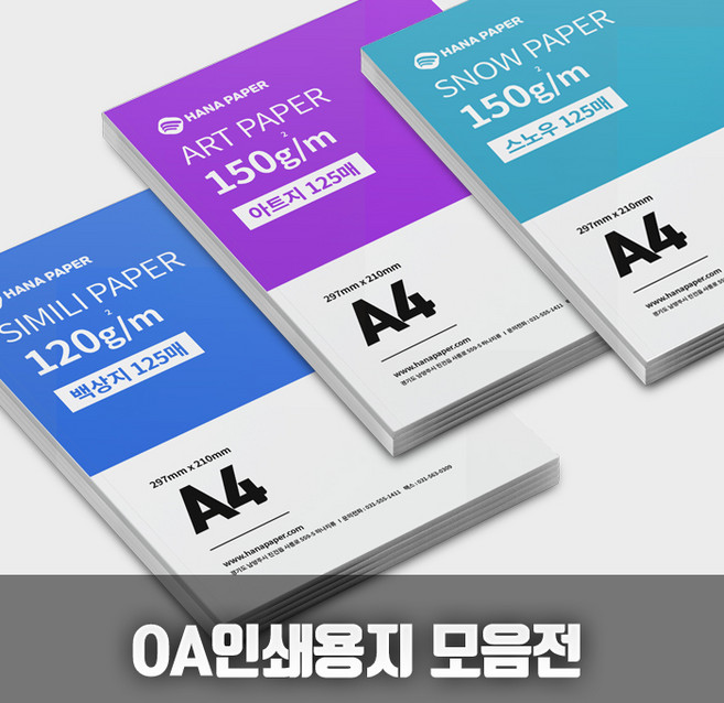OA용지 A4 - 백상지 스노우지 아트지 레쟈크지 한지 크라프트지, A-백상지 220g A4 100매{P220}