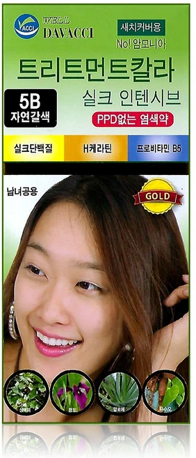 다바찌 트리트먼트칼라 염색약, 5B 자연갈색, 1개 - 쿠팡