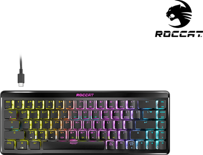 로캣 불칸 미니 에어 VULCAN II Mini Air 무선 게이밍 키보드( 블랙한글자판 / 화이트영문자판 ), 블랙(한글자판), ROC-27-007 / TB-ROC-27-007, 적축