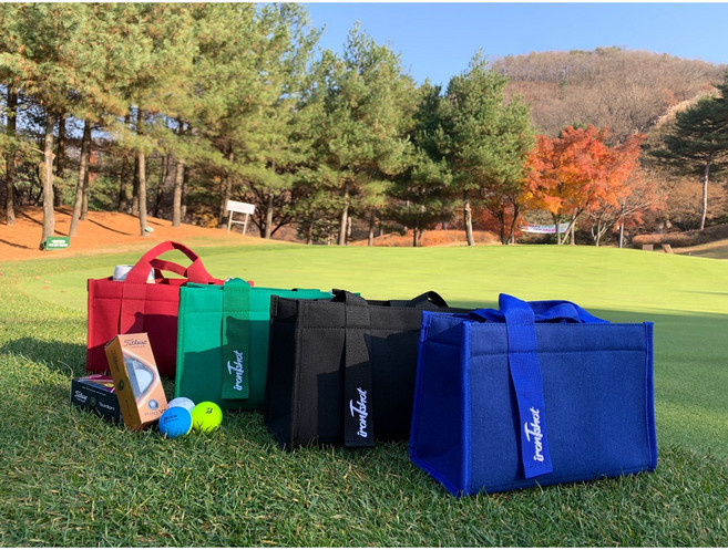 [아이언티샷] 골프 토트백(백참 증정) 택 1 미니 라운드 파우치 백 간식 가방, 블랙, 1개