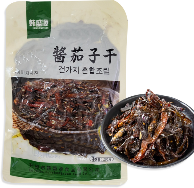 홍홍 중국식품 가지혼합조림 중국건가지 가지요리 가지볶음 건조가지 (원산지:중국), 1개, 200g