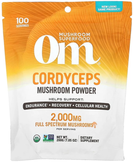 옴머쉬룸 인증 버섯 분말 동충하초 200g(7.05oz), 1개, 200g - 쿠팡