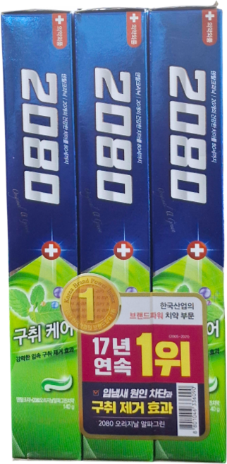 2080 그린 구취케어140gX3입, 140g, 3개