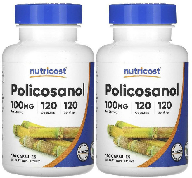 뉴트리코스트 폴리코사놀 100mg 120캡슐 Nutricost 2병, 120