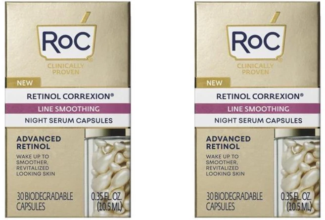 록 레티놀 코렉션 라인 스무딩 나이트 세럼 에센스 캡슐 10.5ml 30개입 2개 RoC Retinol Correxion Line Smoothing Night Serum 30 Ca - 쿠팡