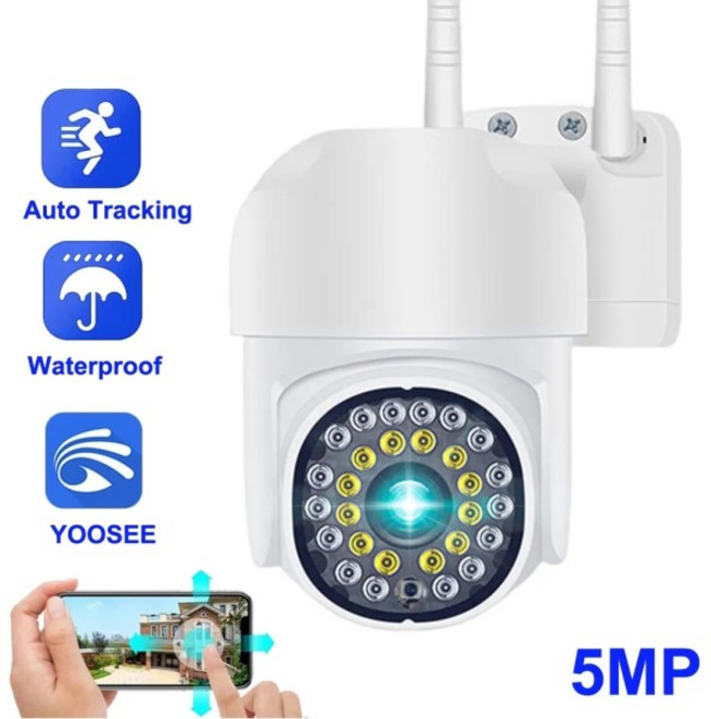 Yoosee HD IP 카메라 컬러 나이트 비전 자동 추적 양방향 오디오 야외 보안 감시 3MP WiFi PTZ, 08 3MP Cam Only, 04 영국 플러그