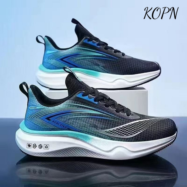 KOPN 라지 남성 신발 러닝화 여름 아웃도어 가벼운 남성 운동화 패션 망면 통기 캐주얼 신발