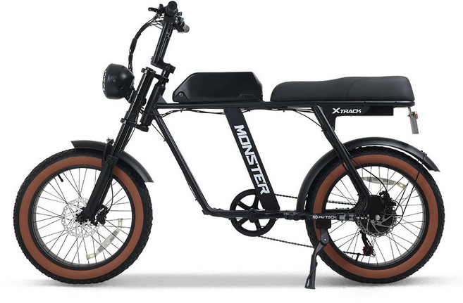 AU테크 엑스트랙 몬스터 팻바이크 고출력 자토바이, 흑색, 스틸