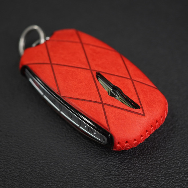 페레노 제네시스 호환 키케이스 스마트 키 가죽케이스 PG04 GV60 GV70 GV80 GV90 G70 G80 G90 쿠페 신형, 푸에블로 레드