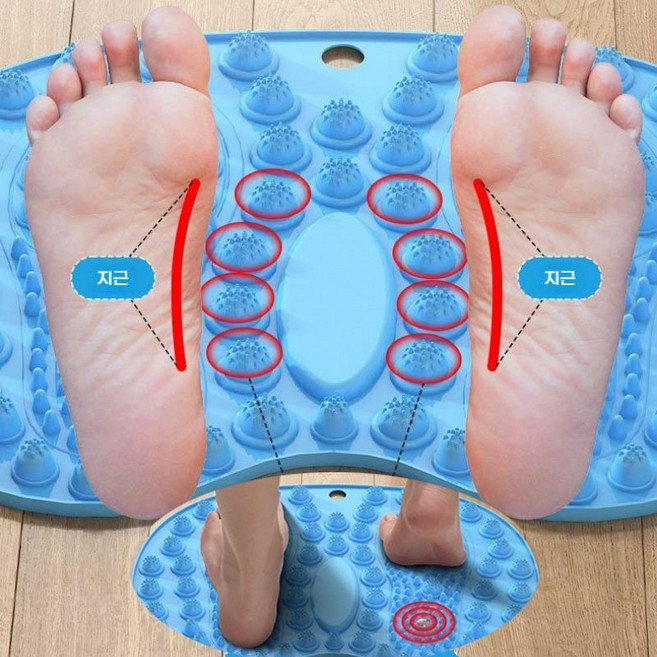 레오큐 가정용 지압발판 피로회복 발 지압 패드, 블루, 1개