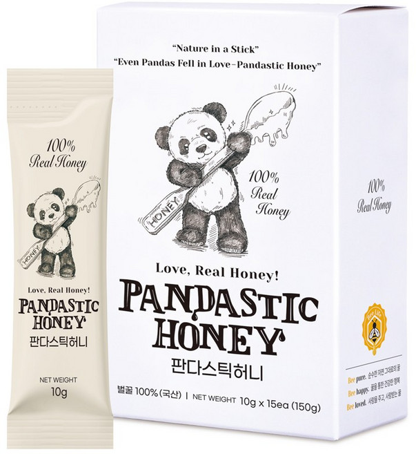 판다스틱허니 지리산 천연벌꿀 꿀스틱 잡화꿀 답례품 10gX15개, 1개, 150g